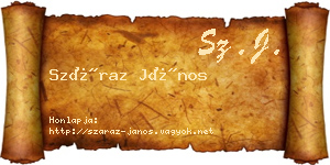 Száraz János névjegykártya