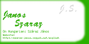 janos szaraz business card